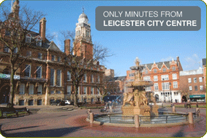 only minutes from Leicester city centre